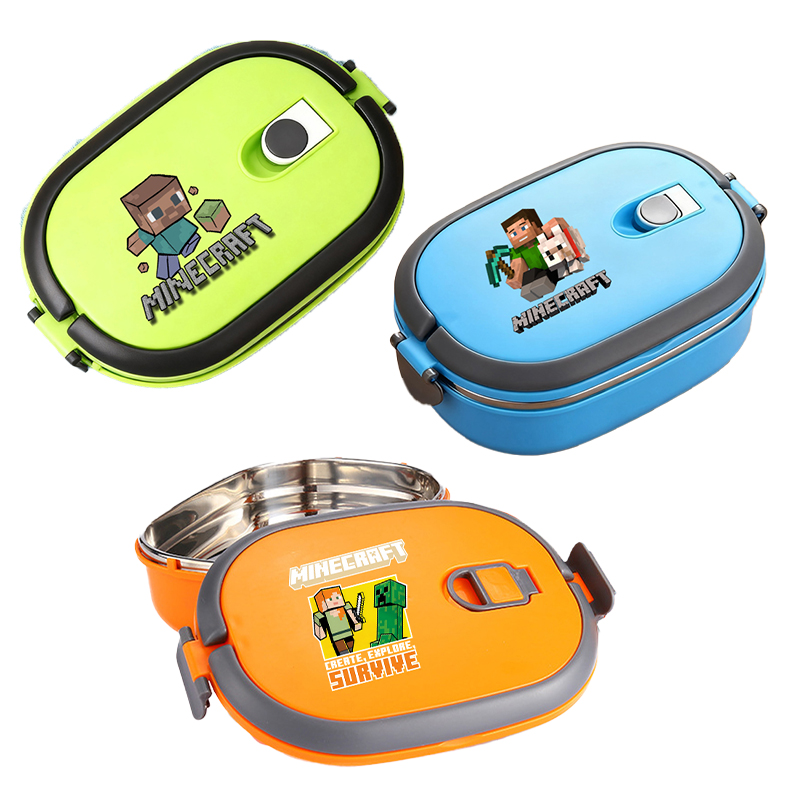 Gaming Console With Minecraft - Game Theme Print Insulation Lunch Boxes