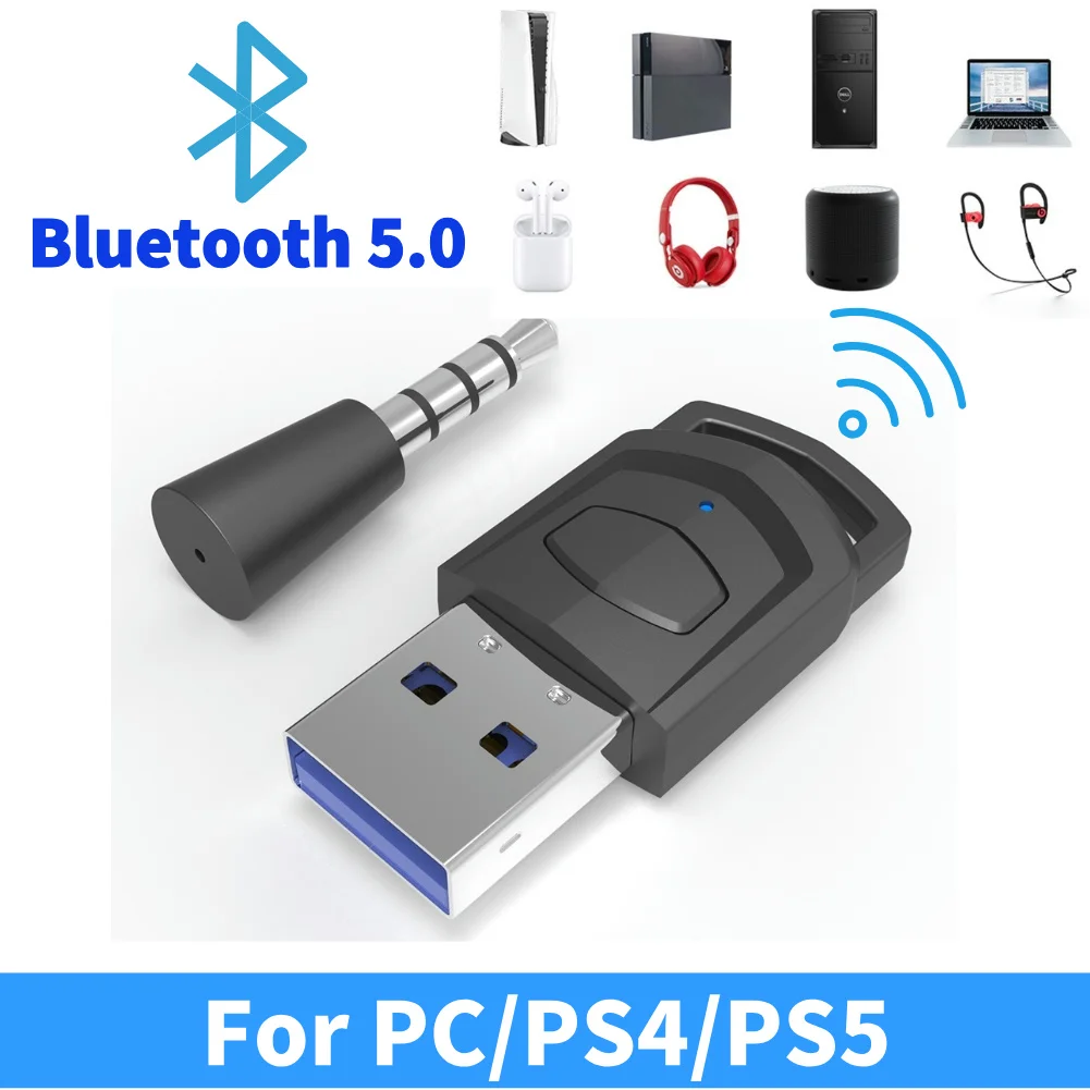Gaming Console Headset - Wireless Headphone Adapter Receiver for PS5