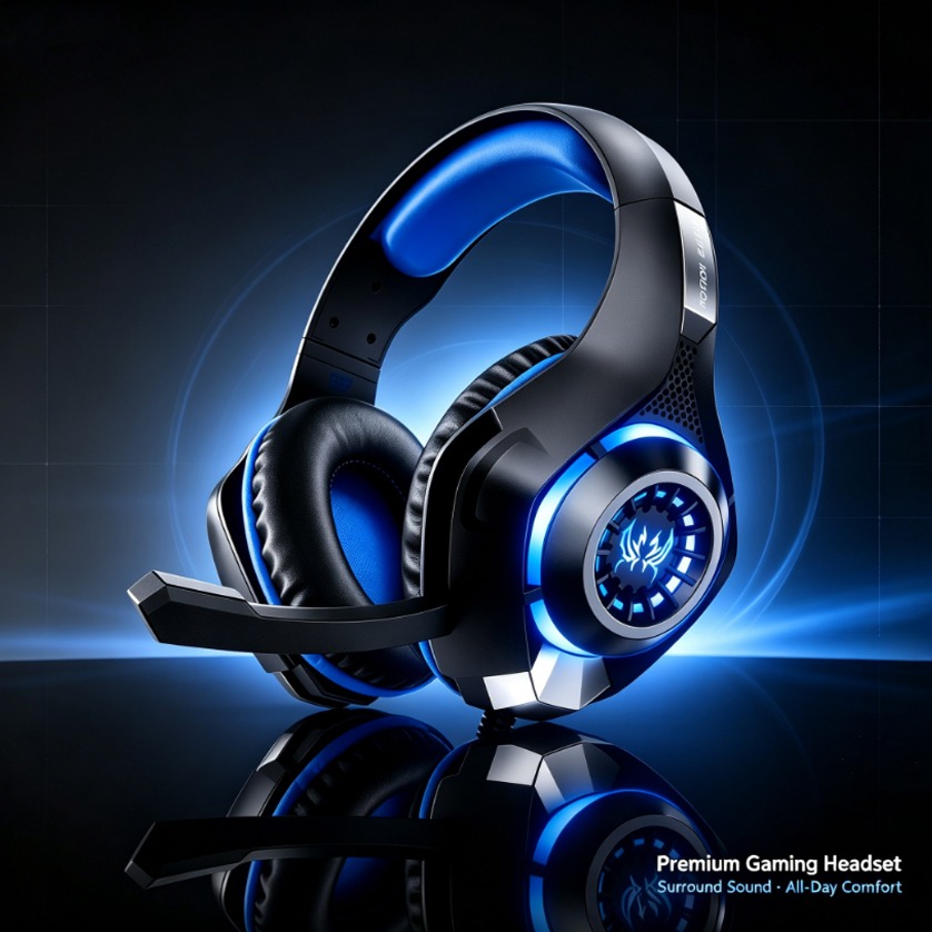 Gaming Console Headset - Headset with Microphone Gaming RGB LED