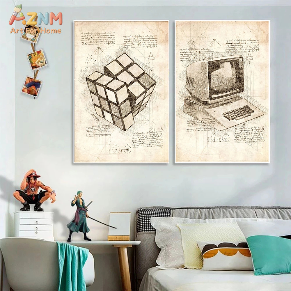 AZNM Vintage Blueprint Gaming  - Gaming Console Cube recension och pris