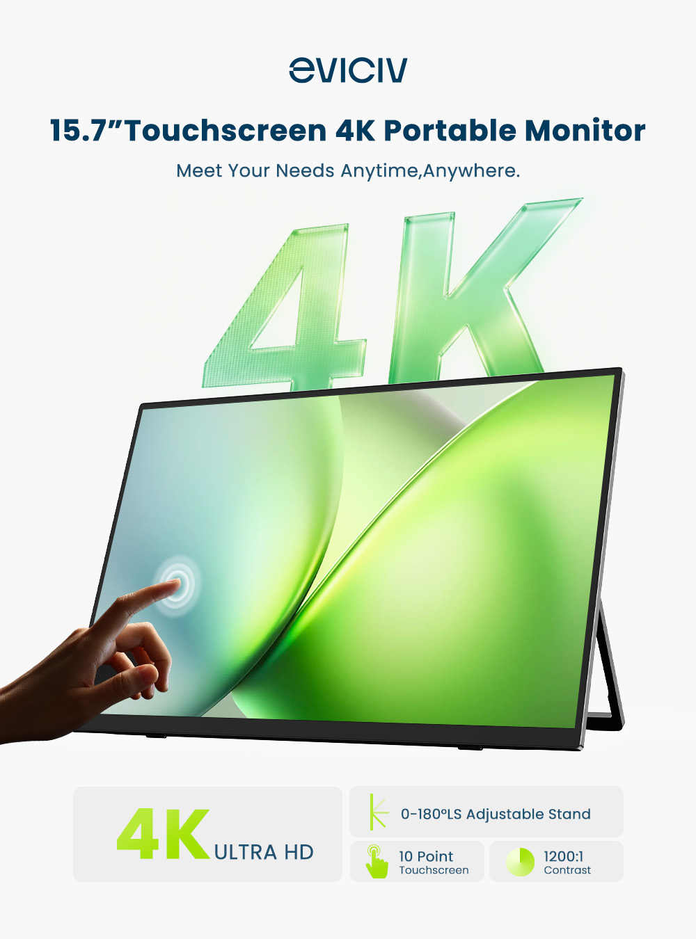 EVICIV 4K Portable Monitor 10- - Gaming Console Type recension och pris